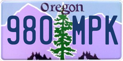 OR license plate 980MPK