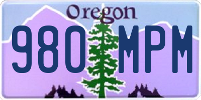 OR license plate 980MPM