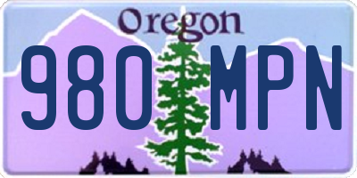 OR license plate 980MPN