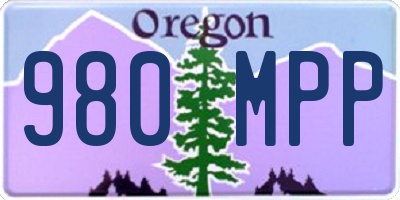 OR license plate 980MPP