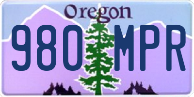 OR license plate 980MPR