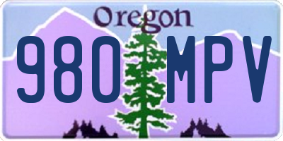 OR license plate 980MPV