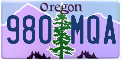 OR license plate 980MQA