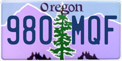 OR license plate 980MQF