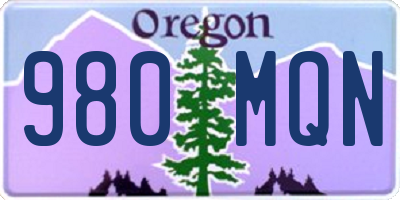 OR license plate 980MQN