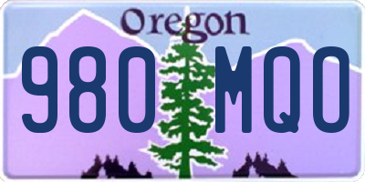 OR license plate 980MQO