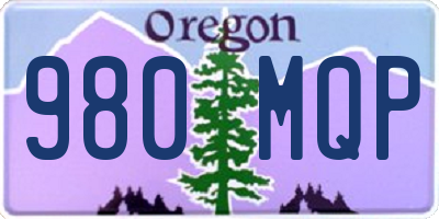 OR license plate 980MQP