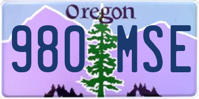 OR license plate 980MSE