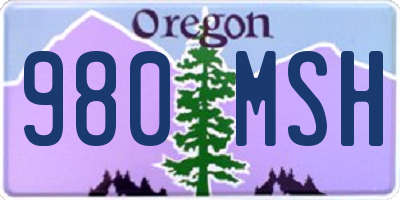 OR license plate 980MSH