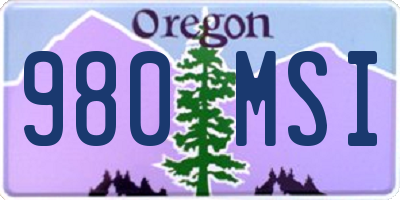 OR license plate 980MSI