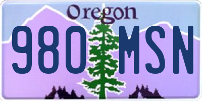 OR license plate 980MSN