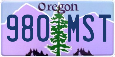 OR license plate 980MST