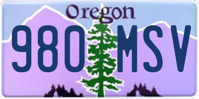 OR license plate 980MSV