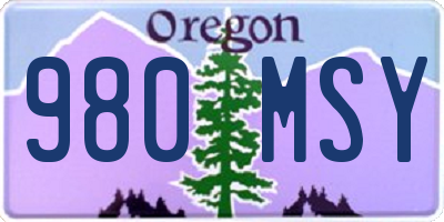 OR license plate 980MSY