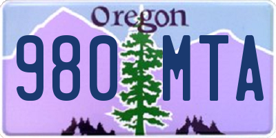 OR license plate 980MTA