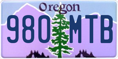 OR license plate 980MTB