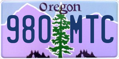OR license plate 980MTC