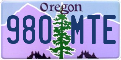 OR license plate 980MTE