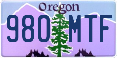 OR license plate 980MTF