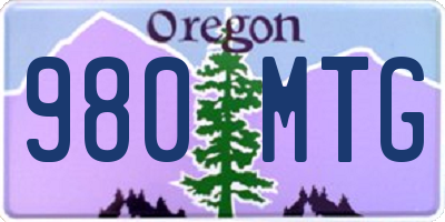 OR license plate 980MTG