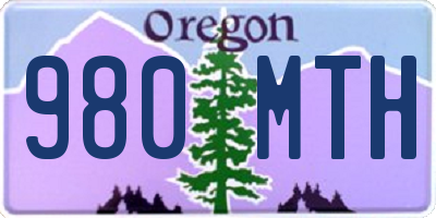 OR license plate 980MTH