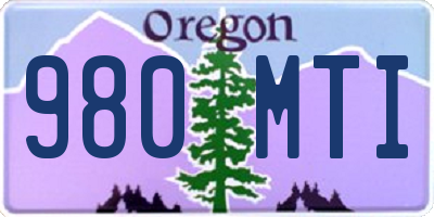 OR license plate 980MTI