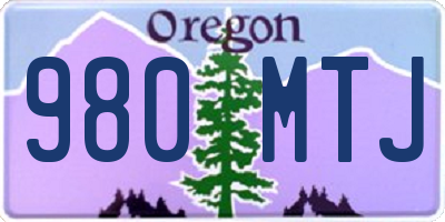 OR license plate 980MTJ