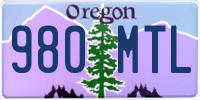 OR license plate 980MTL