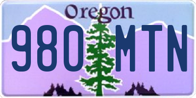 OR license plate 980MTN