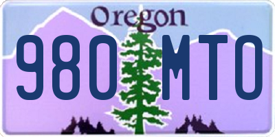 OR license plate 980MTO