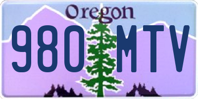 OR license plate 980MTV