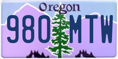 OR license plate 980MTW