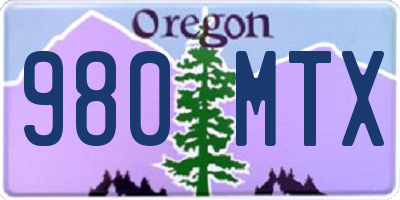 OR license plate 980MTX