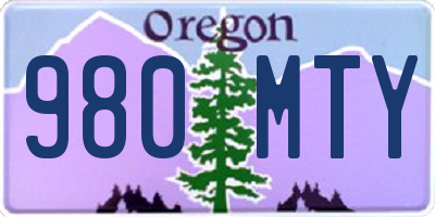 OR license plate 980MTY