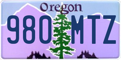 OR license plate 980MTZ