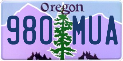 OR license plate 980MUA