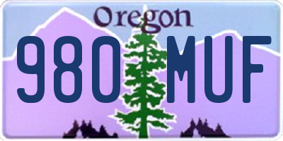 OR license plate 980MUF