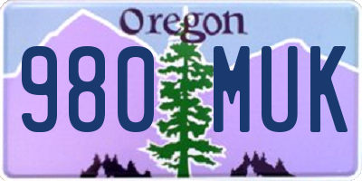 OR license plate 980MUK