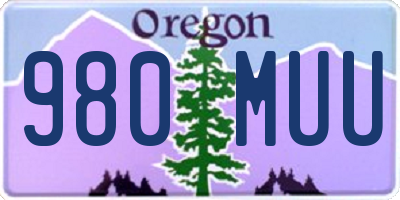 OR license plate 980MUU