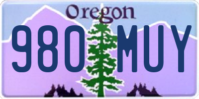 OR license plate 980MUY