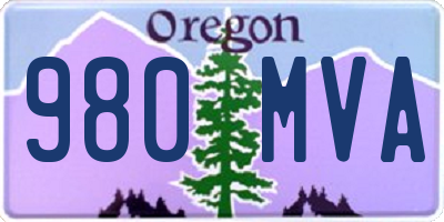 OR license plate 980MVA