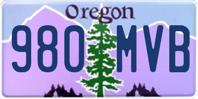 OR license plate 980MVB