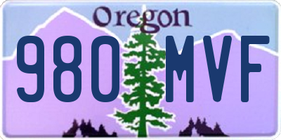 OR license plate 980MVF