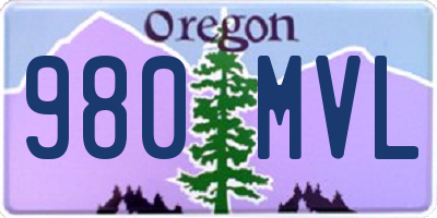 OR license plate 980MVL