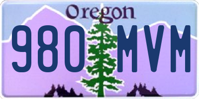 OR license plate 980MVM