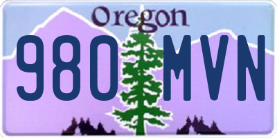 OR license plate 980MVN