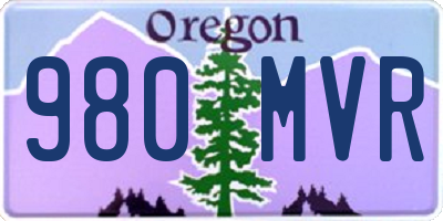 OR license plate 980MVR