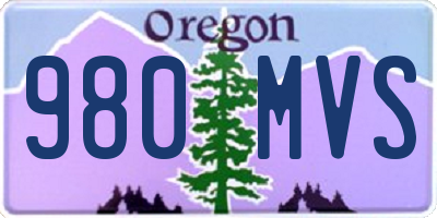 OR license plate 980MVS