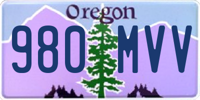 OR license plate 980MVV