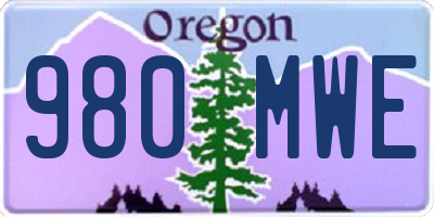 OR license plate 980MWE